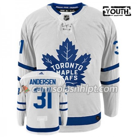 Camisola Toronto Maple Leafs FREDERIK ANDERSEN 31 Adidas Branco Authentic - Criança
